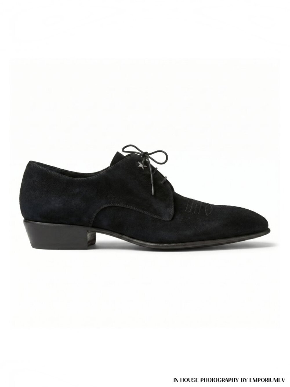 Jimmy Choo Jackson Black Suede Derby Shoes Size EU 44 US 11